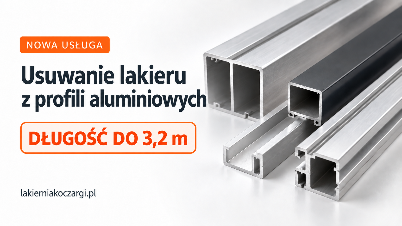 Usuwanie lakieru z profili aluminiowych do 3,2 m — nowa usługa